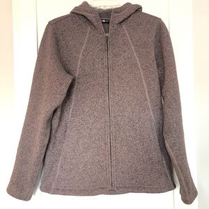 The North Face Zip Hooded Knit Sweater Fleece | M
